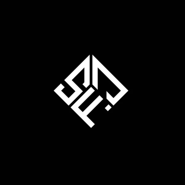 Sfj Lettre Logo Design Sur Fond Noir Sfj Initiales Créatives — Image vectorielle