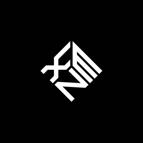 Xnm Buchstabe Logo Design Auf Schwarzem Hintergrund Xnm Kreative Initialen — Stockvektor
