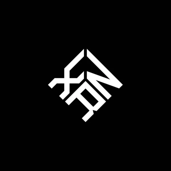 Siyah Arkaplanda Xrn Harf Logosu Tasarımı Xrn Yaratıcı Harf Logosu — Stok Vektör