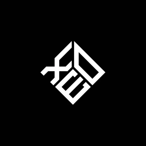 Xeo Letter Logo Design Black Background Xeo Creative Initials Letter — 图库矢量图片