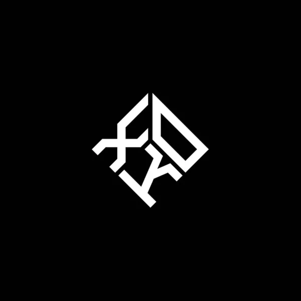 Xko Brev Logotyp Design Svart Bakgrund Xko Kreativa Initialer Brev — Stock vektor