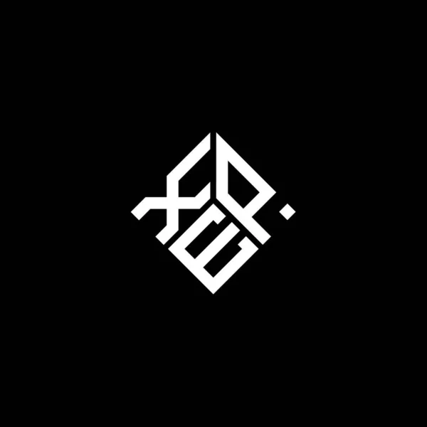 Xep Design Logotipo Carta Fundo Preto Xep Iniciais Criativas Conceito — Vetor de Stock