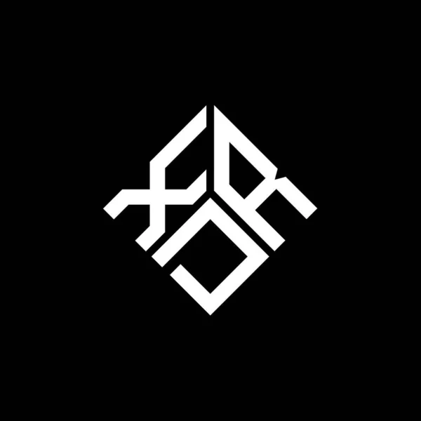 Modèle Logo Lettre Xdr Sur Fond Noir Xdr Initiales Créatives — Image vectorielle