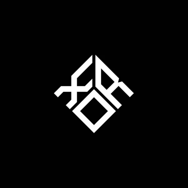 Xor Logo Ontwerp Zwarte Achtergrond Xor Creatieve Initialen Letter Logo — Stockvector
