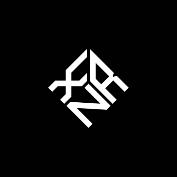 Xnr Design Logotipo Carta Fundo Preto Xnr Iniciais Criativas Conceito — Vetor de Stock