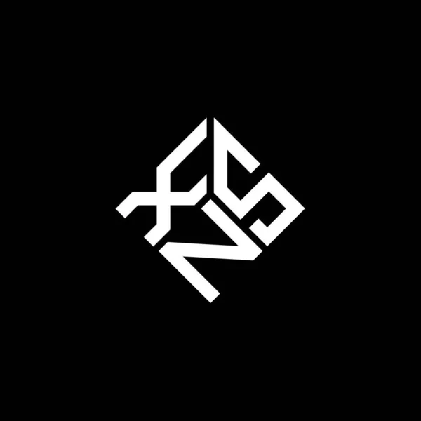 Xns Literă Logo Design Fundal Negru Xns Creativ Iniţiale Literă — Vector de stoc