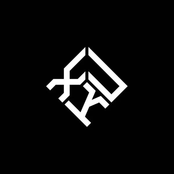 黒を基調としたXku文字ロゴデザイン Xkuクリエイティブイニシャルレターロゴコンセプト Xku文字デザイン — ストックベクタ