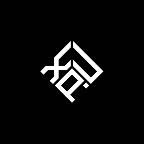 Xpu Literă Logo Design Fundal Negru Xpu Creativ Iniţiale Literă — Vector de stoc