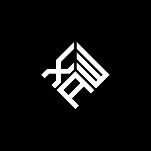 Siyah Arka Planda Xaw Harf Logosu Tasarımı Xaw Yaratıcı Harflerin — Stok Vektör