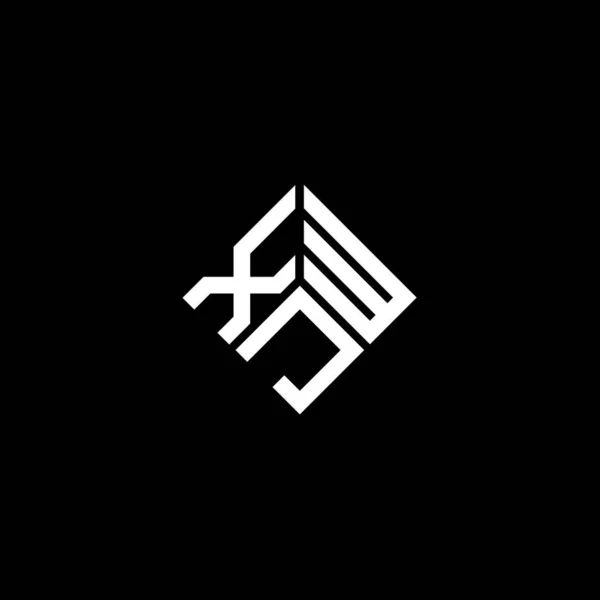 Diseño Del Logotipo Letra Xjw Sobre Fondo Negro Xjw Iniciales — Vector de stock