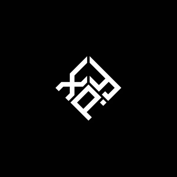 Xpy Design Logotipo Carta Fundo Preto Xpy Iniciais Criativas Conceito — Vetor de Stock