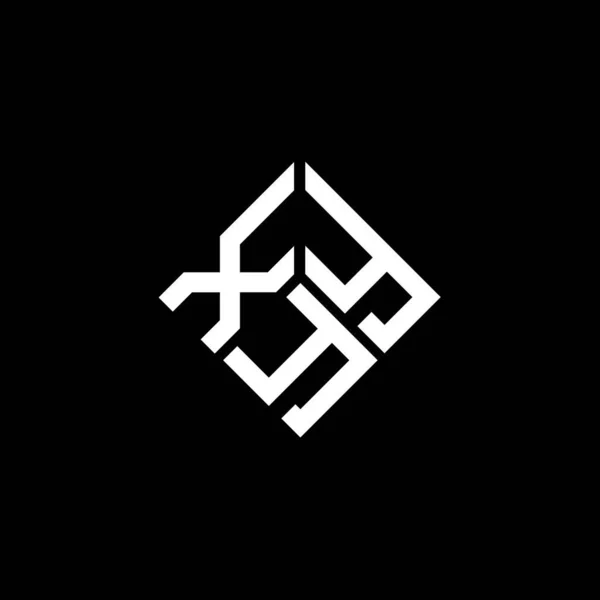 Desain Logo Huruf Xyy Pada Latar Belakang Hitam Xyy Kreatif - Stok Vektor