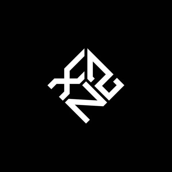 Xnz Lettera Logo Design Sfondo Nero Xnz Creativo Iniziali Lettera — Vettoriale Stock