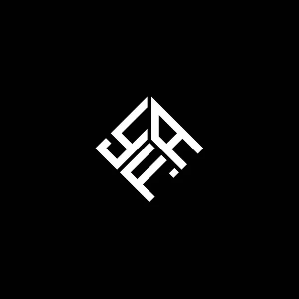 Yfa Brev Logotyp Design Svart Bakgrund Yfa Kreativa Initialer Brev — Stock vektor