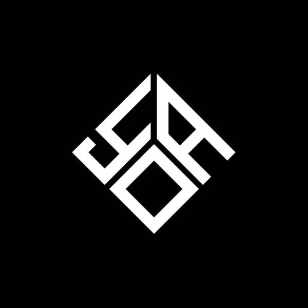 Yoa Γράμμα Σχέδιο Λογότυπο Μαύρο Φόντο Yoa Δημιουργική Αρχικά Γράμμα — Διανυσματικό Αρχείο