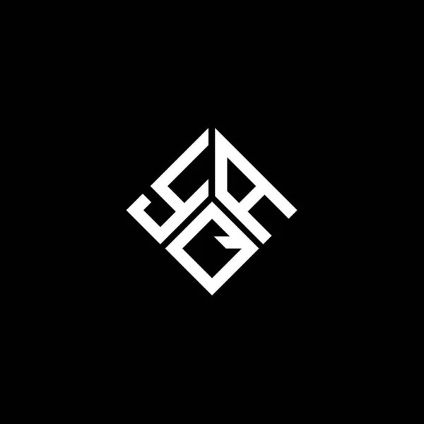 Siyah Arka Planda Yqa Harf Logosu Tasarımı Yqa Yaratıcı Harflerin — Stok Vektör