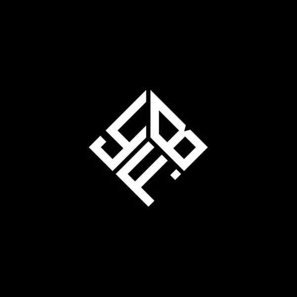 Diseño Del Logotipo Letra Yfb Sobre Fondo Negro Yfb Iniciales — Vector de stock