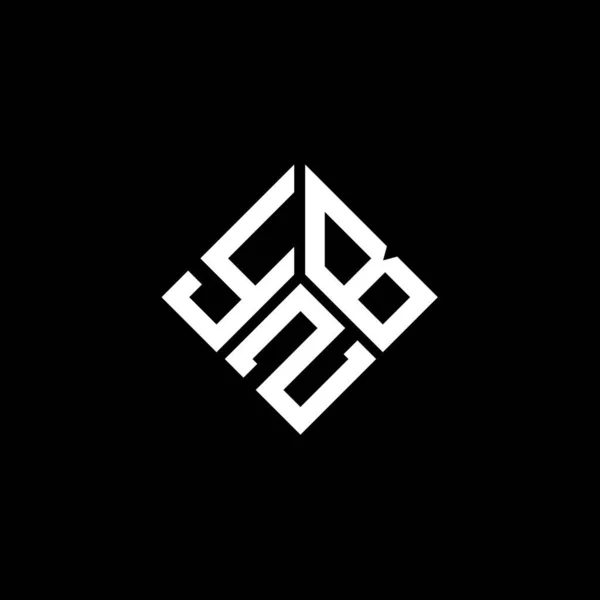 Diseño Del Logotipo Letra Yzb Sobre Fondo Negro Yzb Iniciales — Vector de stock