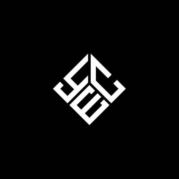 Yec Písmeno Logo Design Černém Pozadí Yec Kreativní Iniciály Koncept — Stockový vektor