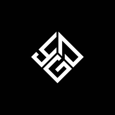 Siyah arka planda YGD harf logosu tasarımı. YGD yaratıcı harflerin baş harfleri logo kavramı. YGD harf tasarımı.