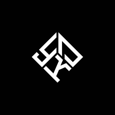Siyah arka planda YKD harf logosu tasarımı. YKD yaratıcı harflerin baş harfleri logo kavramı. YKD harf tasarımı.