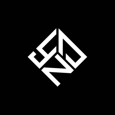Siyah arka planda YND harf logosu tasarımı. YND yaratıcı harflerin baş harfleri logo kavramı. YND harf tasarımı.