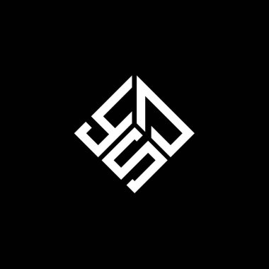 Siyah arka planda YSD harf logosu tasarımı. YSD yaratıcı harflerin baş harfleri logo kavramı. YSD harf tasarımı.