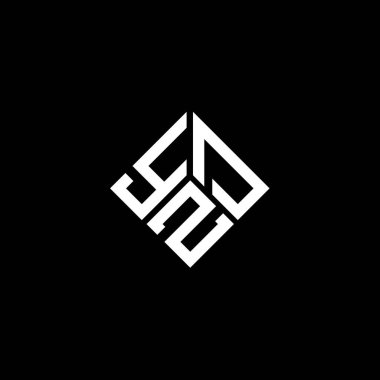 Siyah arka planda YZD harf logosu tasarımı. YZD yaratıcı harflerin baş harfleri logo kavramı. YZD harf tasarımı.