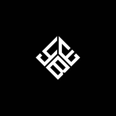 Siyah arka planda YBE harf logosu tasarımı. YBE yaratıcı harflerin baş harfleri logo kavramı. YBE harf tasarımı.