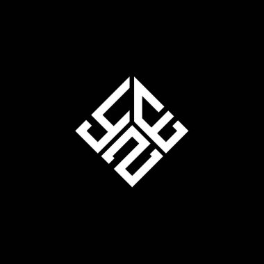 Siyah arka planda YZE harf logosu tasarımı. YZE yaratıcı harf logosu konsepti. YZE harf tasarımı.