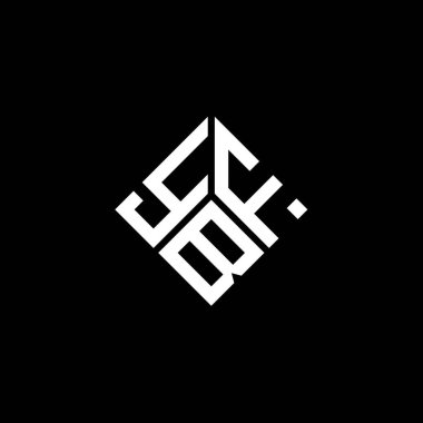 Siyah arka planda YBF harf logosu tasarımı. YBF yaratıcı harflerin baş harfleri logo kavramı. YBF harf tasarımı.
