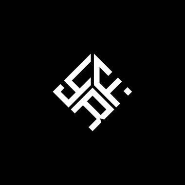 Siyah arka planda YRF harf logosu tasarımı. YRF yaratıcı harflerin baş harfleri logo kavramı. YRF harf tasarımı.
