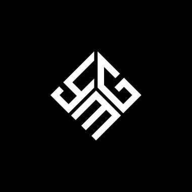 Siyah arkaplanda YMG harf logosu tasarımı. YMG yaratıcı harflerin baş harfleri logo kavramı. YMG harf tasarımı.
