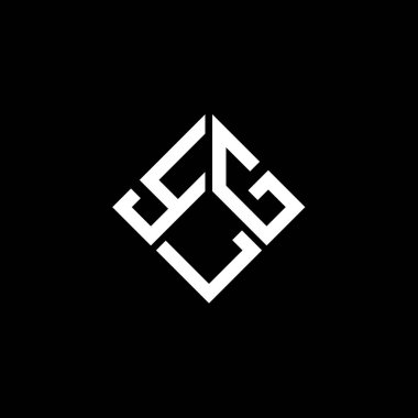 Siyah arkaplanda YLG harf logosu tasarımı. YLG yaratıcı harflerin baş harfleri logo kavramı. YLG harf tasarımı.