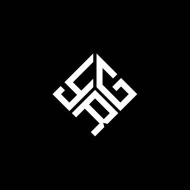 Siyah arka planda YRG harf logosu tasarımı. YRG yaratıcı harflerin baş harfleri logo kavramı. YRG harf tasarımı.