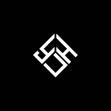 Siyah arka planda YUH harf logosu tasarımı. Yaratıcı harflerin baş harfleri logo kavramı. EVET harf tasarımı.