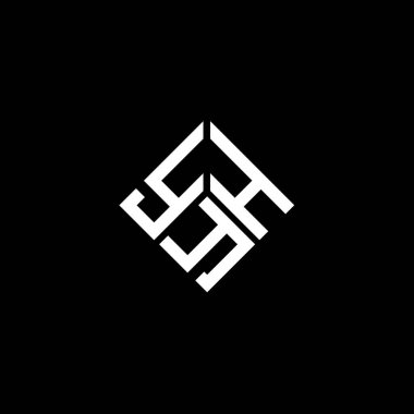 Siyah arkaplanda YYYH harf logosu tasarımı. YYH yaratıcı harflerin baş harfleri logo kavramı. YYH harf tasarımı.
