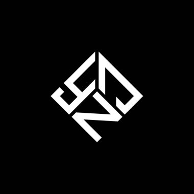 Siyah arka planda YNJ harf logosu tasarımı. YNJ yaratıcı harflerin baş harfleri logo kavramı. YNJ harf tasarımı.