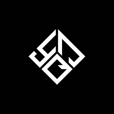 Siyah arka planda YQJ harf logosu tasarımı. YQJ yaratıcı harflerin baş harfleri logo kavramı. YQJ harf tasarımı.