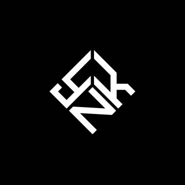 Siyah arka planda YNK harf logosu tasarımı. YNK yaratıcı harflerin baş harfleri logo kavramı. YNK harf tasarımı.