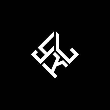 Siyah arkaplanda YKL harf logosu tasarımı. YKL yaratıcı harflerin baş harfleri logo kavramı. YKL harf tasarımı.