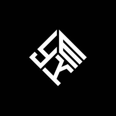Siyah arkaplanda YKM harf logosu tasarımı. YKM yaratıcı harflerin baş harfleri logo kavramı. YKM harf tasarımı.