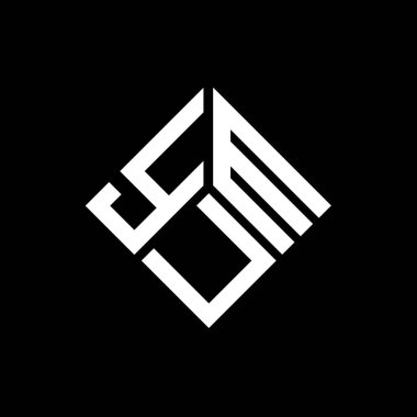 Siyah arka planda YUM harf logosu tasarımı. YUM yaratıcı harflerin baş harfleri logo kavramı. YUM harf tasarımı.