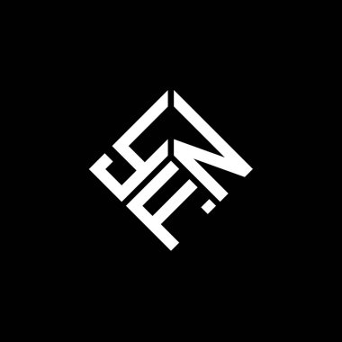 Siyah arka planda YFN harf logosu tasarımı. YFN yaratıcı harflerin baş harfleri logo kavramı. YFN harf tasarımı.