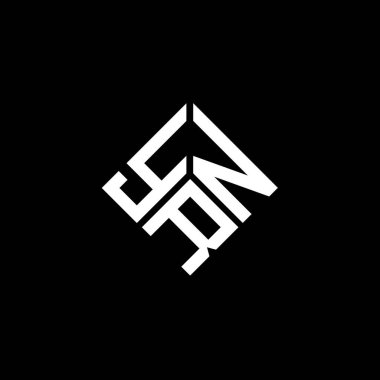 Siyah arka planda YRN harf logosu tasarımı. YRN yaratıcı harflerin baş harfleri logo kavramı. YRN harf tasarımı.