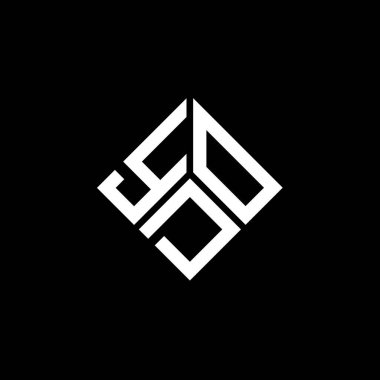 Siyah arka planda YDO harfi logo tasarımı. YDO yaratıcı harflerin baş harfleri logo kavramı. YDO harf tasarımı.