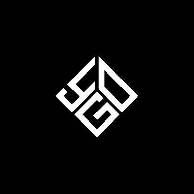 Siyah arka planda YGO harfi logo tasarımı. YGO yaratıcı harflerin baş harfleri logo kavramı. YGO harf tasarımı.