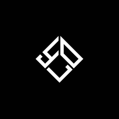 Siyah arka planda YLO harf logosu tasarımı. YLO yaratıcı harflerin baş harfleri logo kavramı. YLO harf tasarımı.