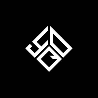 Siyah arka planda YQO harf logosu tasarımı. YQO yaratıcı harflerin baş harfleri logo kavramı. YQO harf tasarımı.