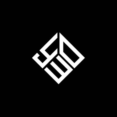 Siyah arka planda YWO harf logosu tasarımı. YWO yaratıcı harf logosu konsepti. YWO harf tasarımı.